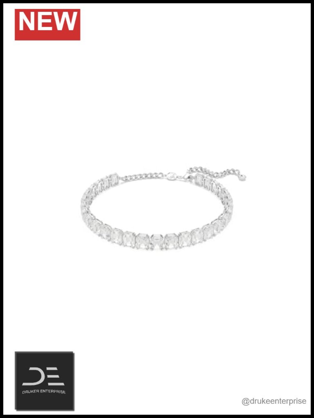 Swarovski Millenia Choker Necklace, Octagon Cut Crystals, Rhodium Finish,